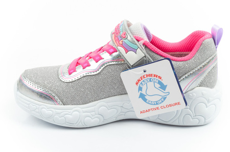 Pantofi sport Skechers S Lights LED cu velcro pentru fete, gri
