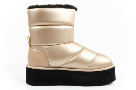 Ghete de zăpadă pentru femei Karl Lagerfeld Thermo cu blană aurie [KL48554 HGD]