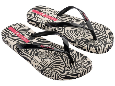 Flip-flops dama Ipanema Animal [83617 AY386], alb-negru.