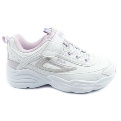 Pantofi sport Fila Skye V Kids cu velcro pentru fete, albi