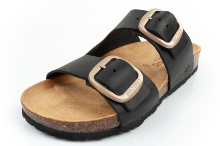 Sandale damă Bio Bio, model turnat, piele naturală, negru