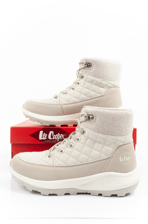 Pantofi de drumeție izolați Lee Cooper pentru femei, crem, piele ecologică