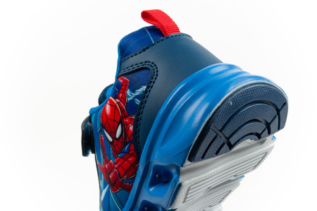 Teniși Leomil Spiderman pentru copii, ușori, cu velcro, LED, albaștri
