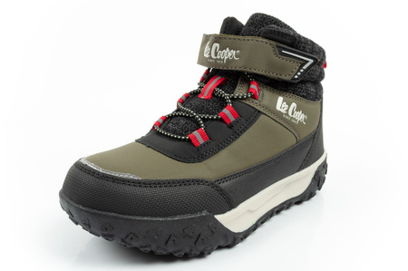 Ghete de zăpadă Lee Cooper pentru copii, căptușite cu velcro, izolate, kaki la modă