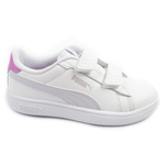 Pantofi sport Puma Smash 3.0 pentru copii, piele albă, la modă