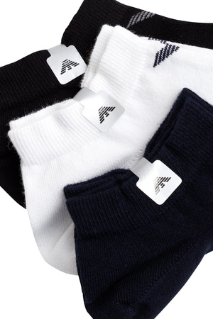 Șosete Emporio Armani Calza din bumbac până la gleznă, confortabile, set 3 buc., bleumarin, negru, alb