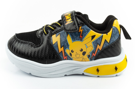 Pantofi sport pentru copii Leomil, adidași ușori Pokemon cu velcro, LED, negru și galben