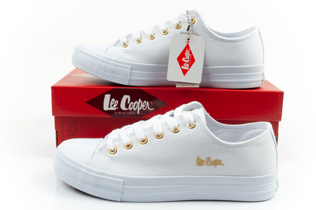 Teniși Lee Cooper pentru femei, albi la modă, confortabili