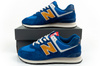 Pantofi sport New Balance 574 pentru bărbați, piele la modă, albaștri