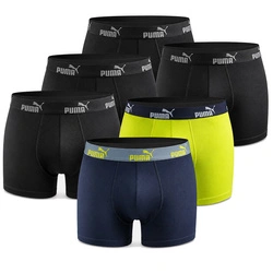 Boxeri bărbătești Puma, set de 6, negru, verde, bleumarin