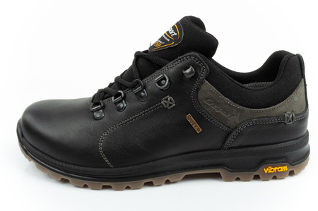 Pantofi de drumeție din piele Grisport Nero Oliato SPO-TEX pentru bărbați, negri