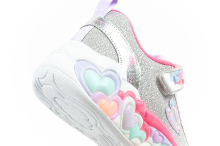 Pantofi sport Skechers S Lights LED cu velcro pentru fete, gri
