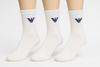 Șosete Emporio Armani Calza pentru bărbați, bumbac alb, set de 3
