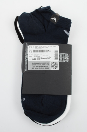 Șosete Emporio Armani Calza din bumbac până la gleznă, confortabile, set 3 buc., bleumarin, negru, alb