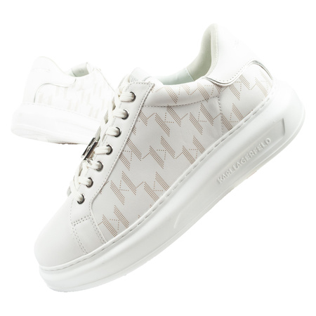 Pantofi sport bărbați Karl Lagerfeld Kapri din piele naturală, albi [KL52563 01W]