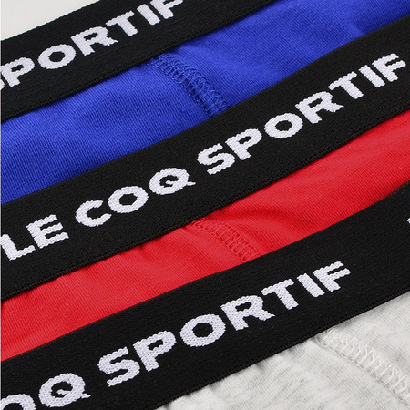 Le Coq Sportif boxeri chiloți bărbați set de 3 roșu gri bleumarin
