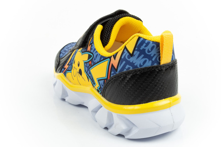 Pantofi sport pentru copii Leomil, adidași ușori Pokemon cu velcro, LED, negru și galben