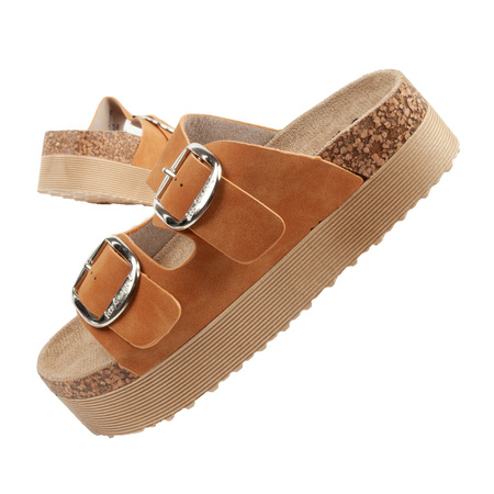 Pantofi Lee Cooper pentru femei, papuci cu platformă, maro, confortabili [LCW-25-35-3494L]