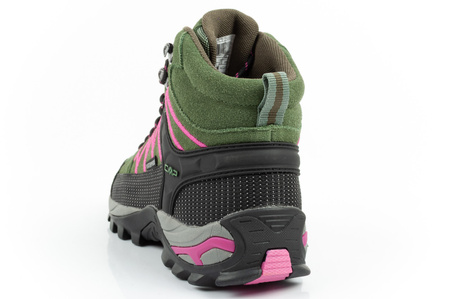 Pantofi de drumeție din piele pentru femei CMP Rigel, durabili, impermeabili, peste gleznă, verzi